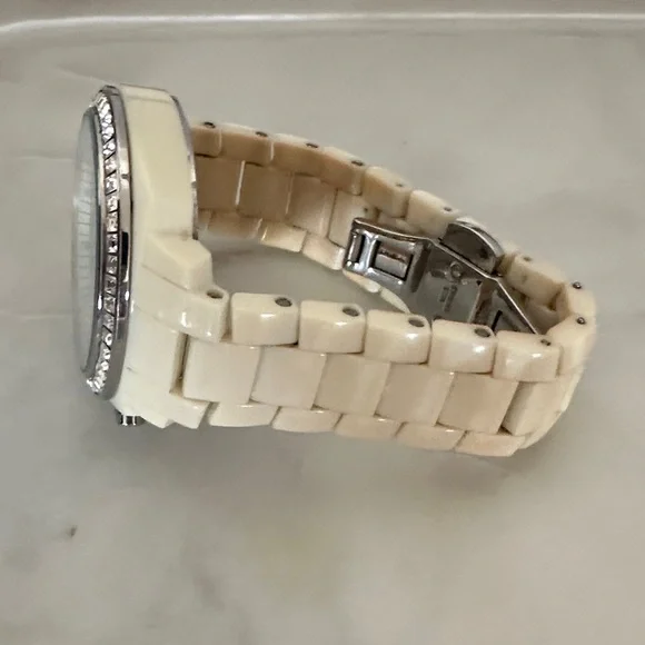 Michael Kors Ivory Watch with Crystal Bezel